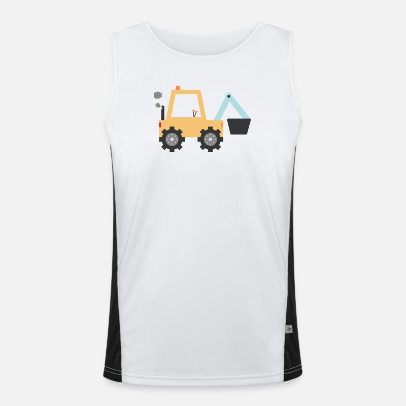 Gelber Bagger Funktionelles Kontrast-Tank Top für Männer 