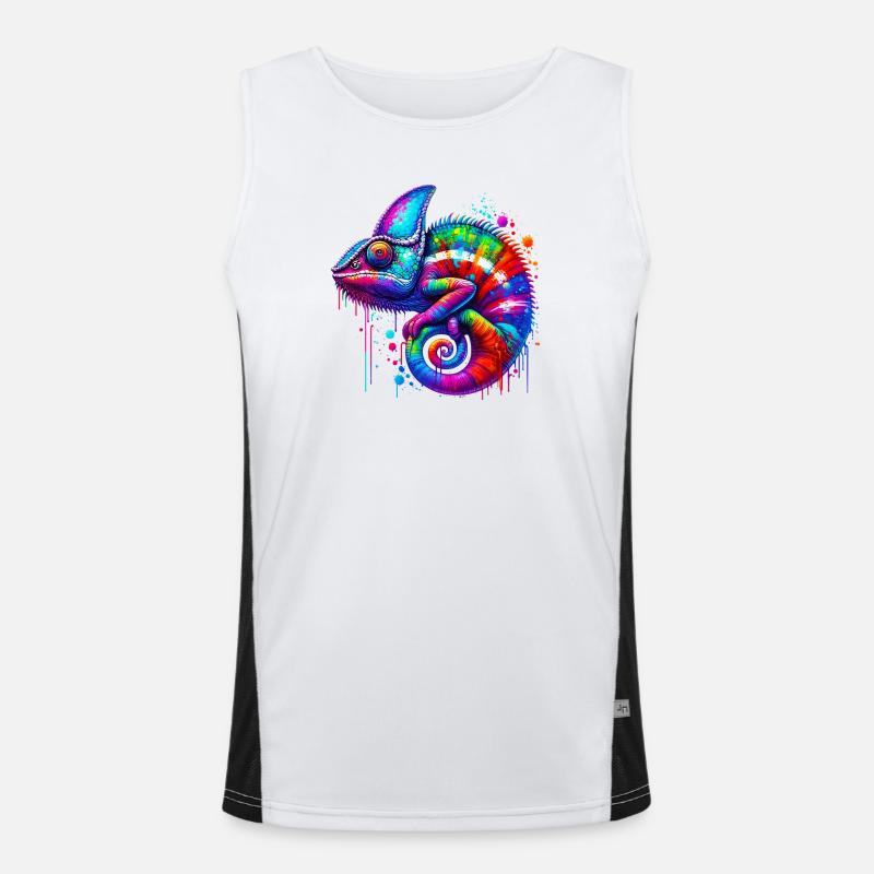 Chameleon - Men's Functional Contrast Tank Top  - white/black