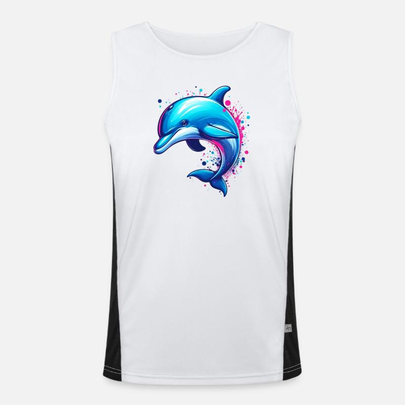 Delfin Funktionelles Kontrast-Tank Top für Männer 