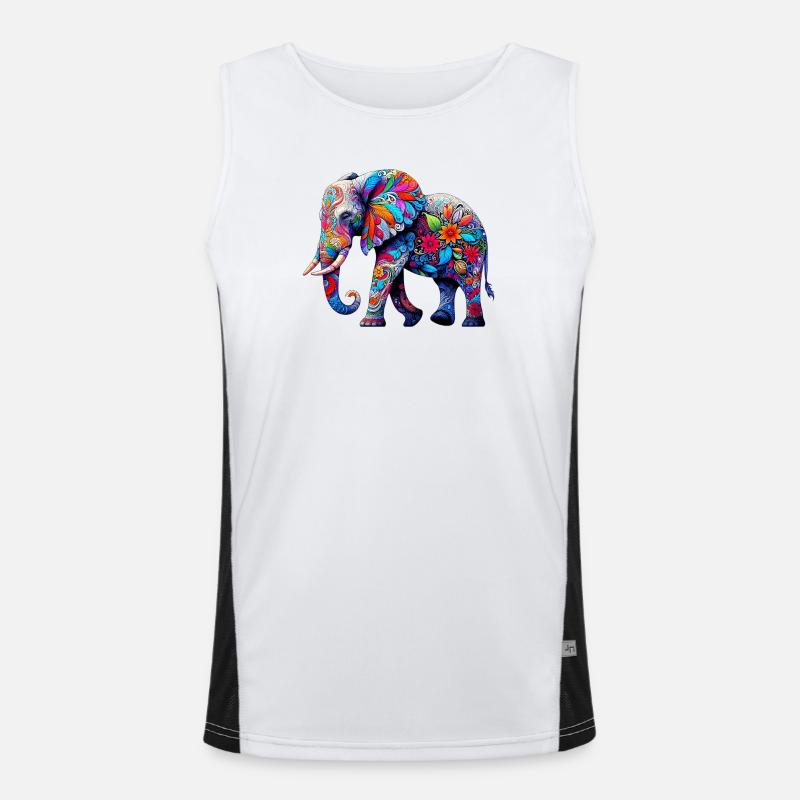 Elefant Funktionelles Kontrast-Tank Top für Männer 