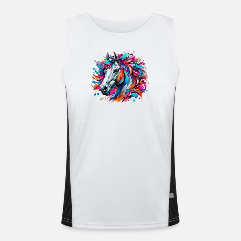 Pferd Funktionelles Kontrast-Tank Top für Männer 