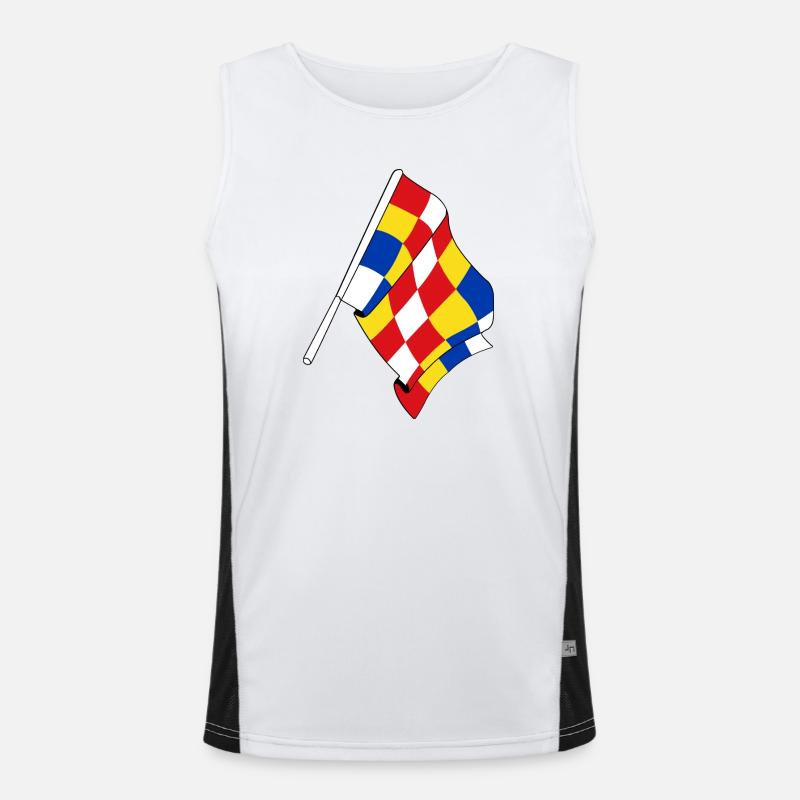 Flag Antwerp Belgium Men's Functional Contrast Tank Top 