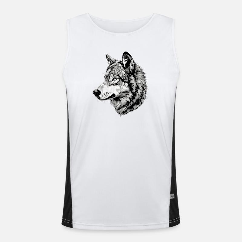 Wolf Motif Wolves Wolf Pack Gray Wolfhound Wolf Men's Functional Contrast Tank Top 