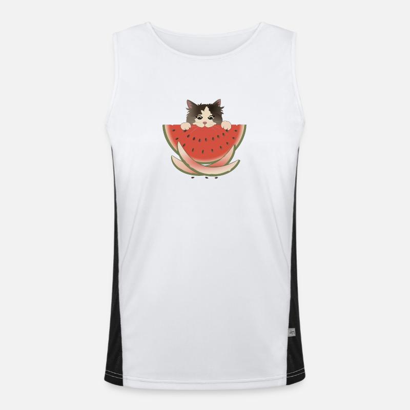 Délice de pastèque Chat Débardeur respirant contrasté Homme 