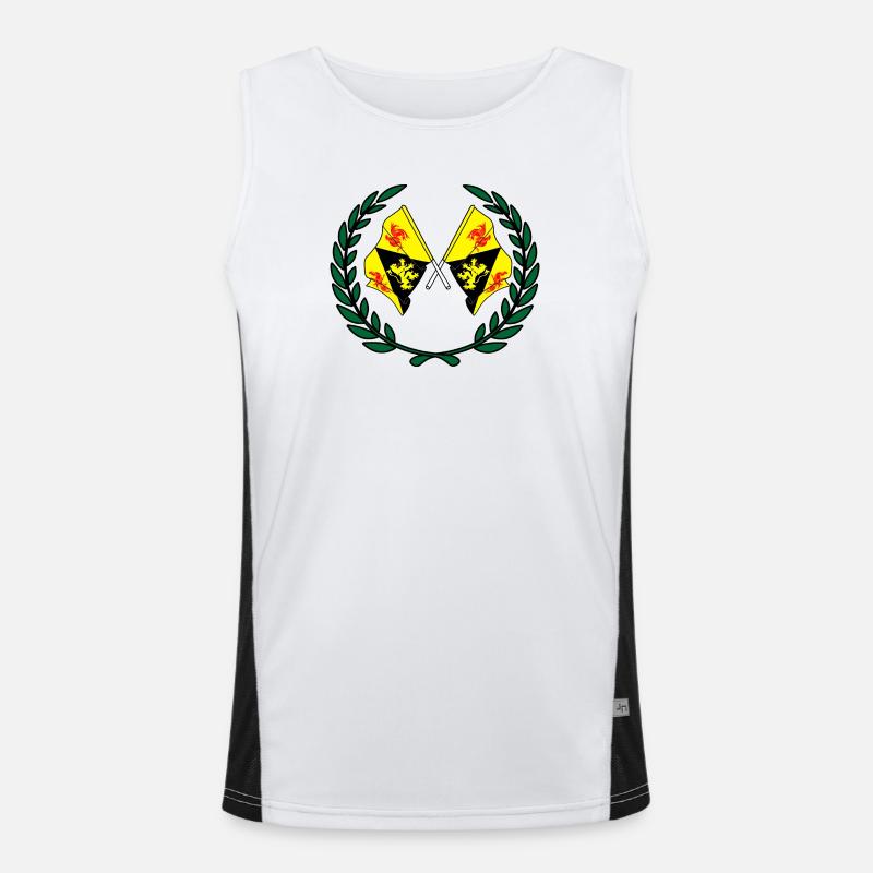 Drapeaux du Brabant wallon en couronne de laurier Débardeur respirant contrasté Homme 