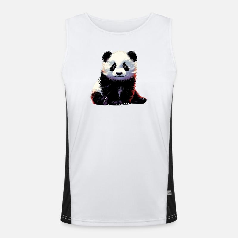 Panda - Men's Functional Contrast Tank Top - white/black
