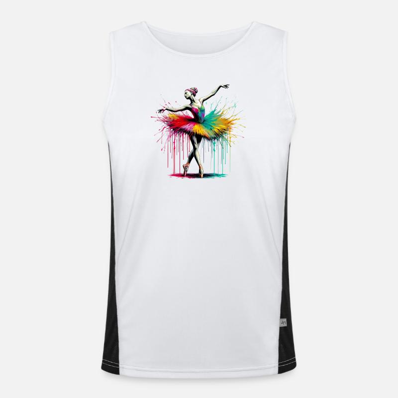 Ballet dancer with tutu Men's Functional Contrast Tank Top 