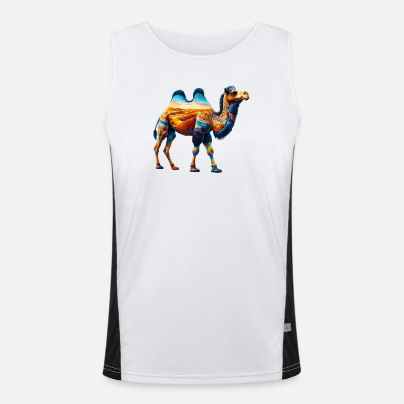 Kamel Funktionelles Kontrast-Tank Top für Männer 
