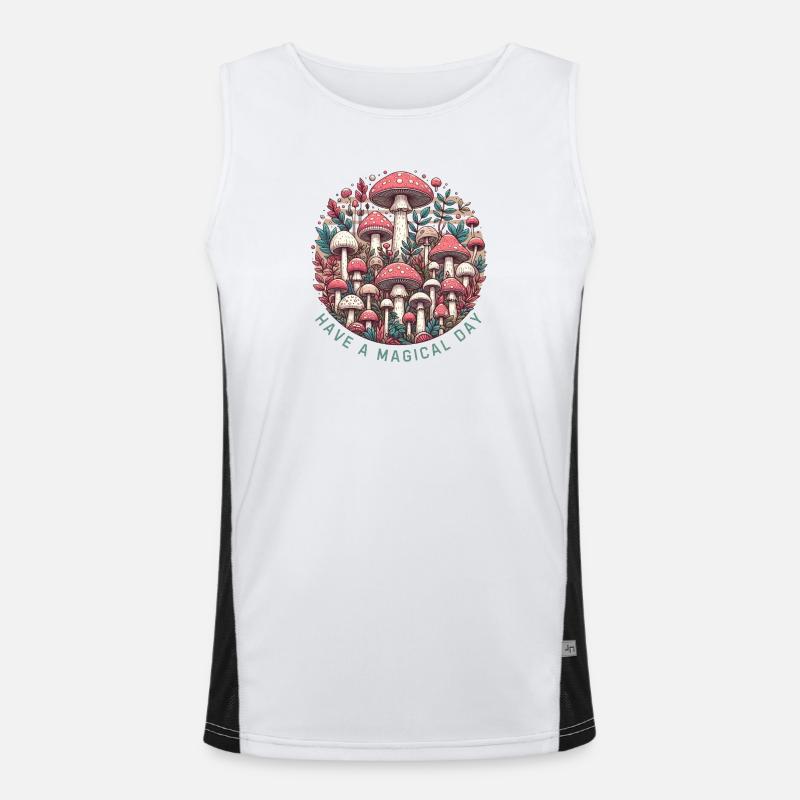 Toadstool - Men's Functional Contrast Tank Top  - white/black