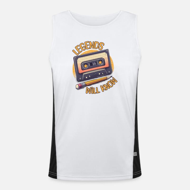 Legends Will Know: The Cassette Tape and Pencil Men's Functional Contrast Tank Top 