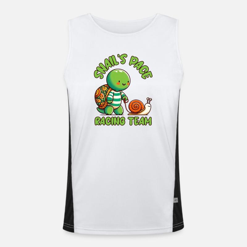 Snail's Pace Racing Team, Turtle and Snail Men's Functional Contrast Tank Top 