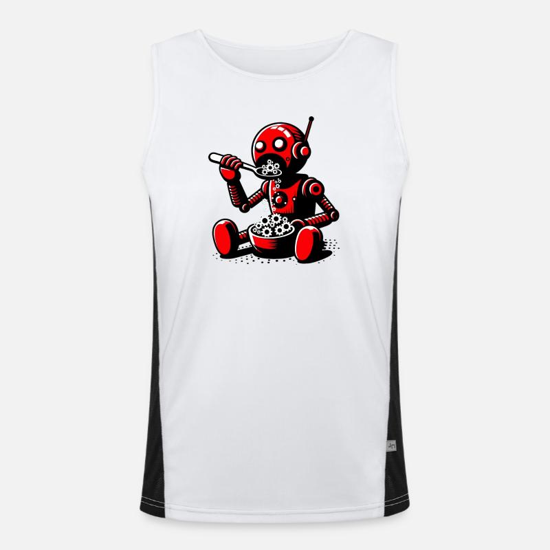 Martian Extraterrestrial Alien Robot Men's Functional Contrast Tank Top 