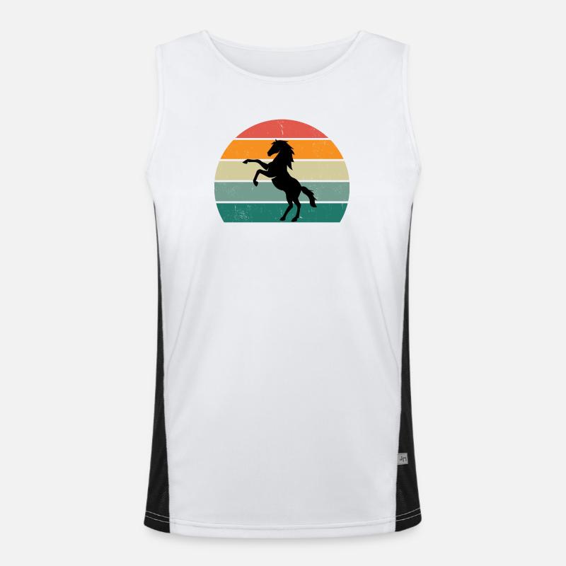 Conception rétro de la silhouette du cheval Débardeur respirant contrasté Homme 