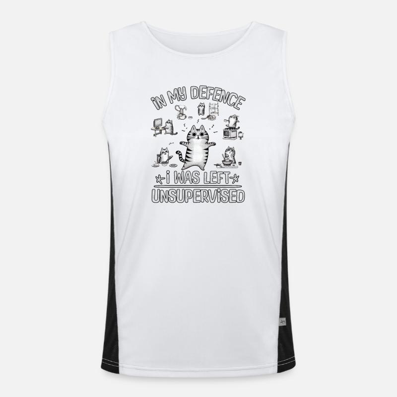 IN MY DEFENCE I WAS LEFT UNSUPERVISED Men's Functional Contrast Tank Top 