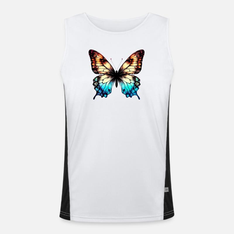 Butterfly - Men's Functional Contrast Tank Top  - white/black