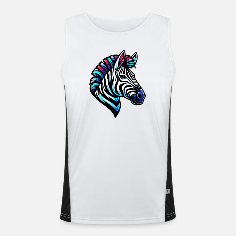 Zebra Funktionelles Kontrast-Tank Top für Männer 