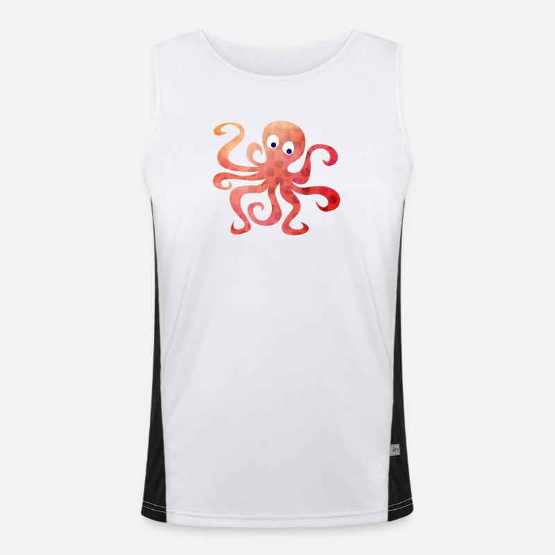 Octopus Dots Squid Tentacle Comic Men's Functional Contrast Tank Top 