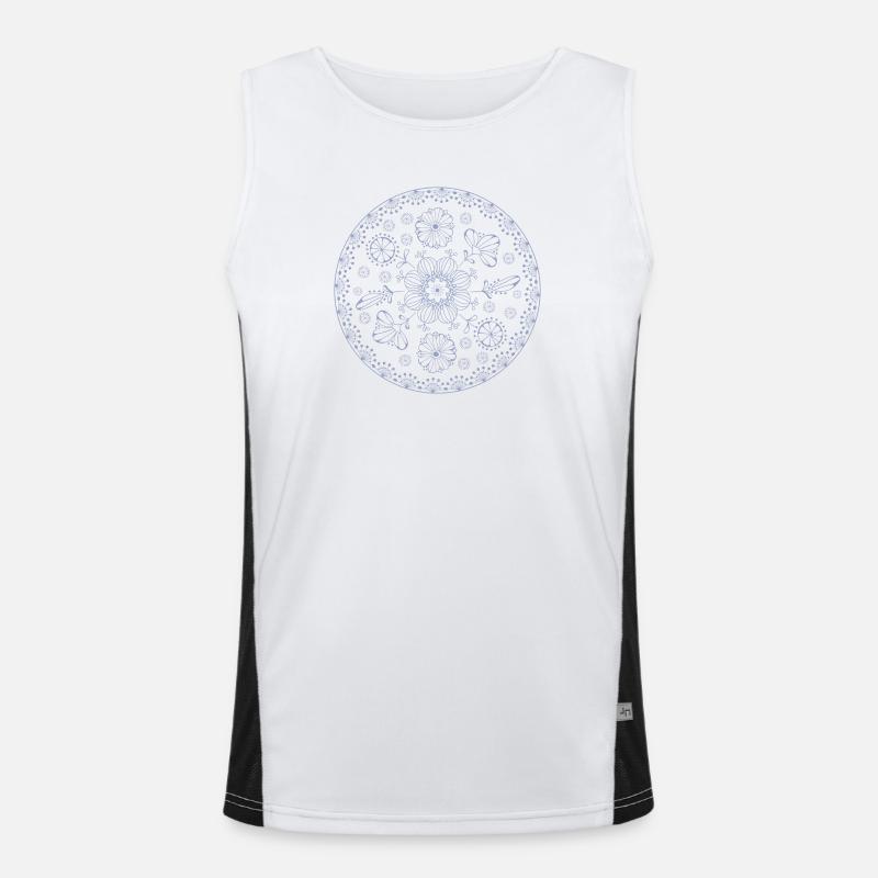 Blumenmuster Funktionelles Kontrast-Tank Top für Männer 