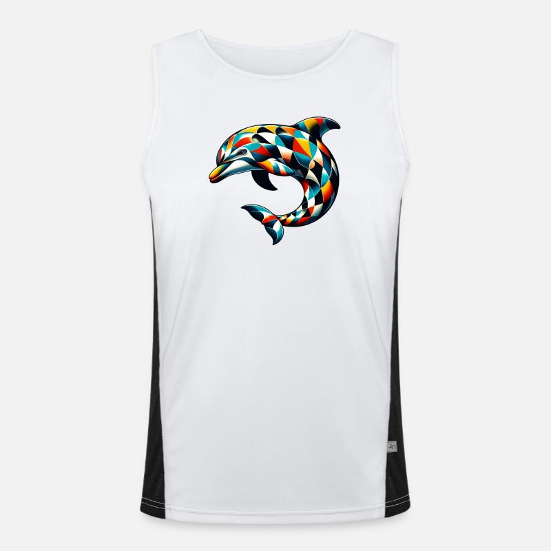Harlekin-Delfin Funktionelles Kontrast-Tank Top für Männer 