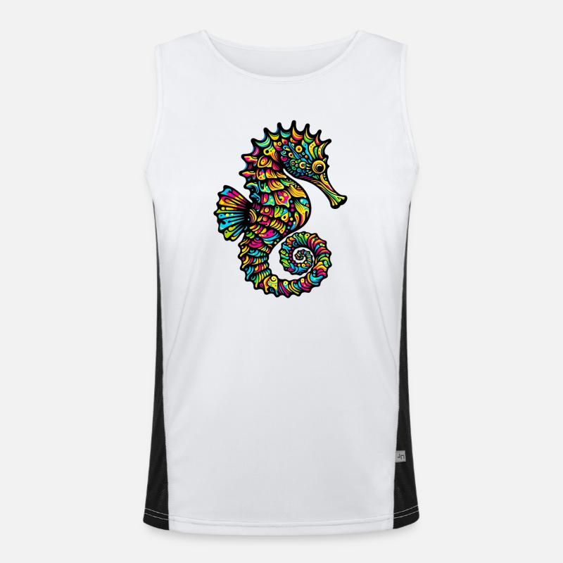 Seepferdchen Funktionelles Kontrast-Tank Top für Männer 