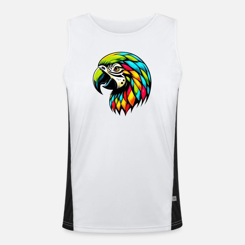 Harlekin-Papagei Funktionelles Kontrast-Tank Top für Männer 