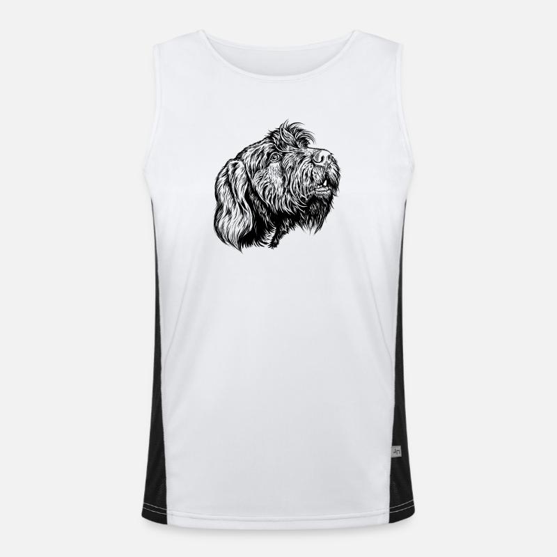Pudelpointer redet mit Funktionelles Kontrast-Tank Top für Männer 