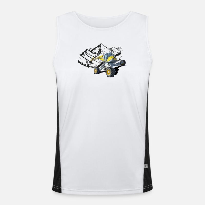 Excavator, walking excavator for difficult terrain Men's Functional Contrast Tank Top 