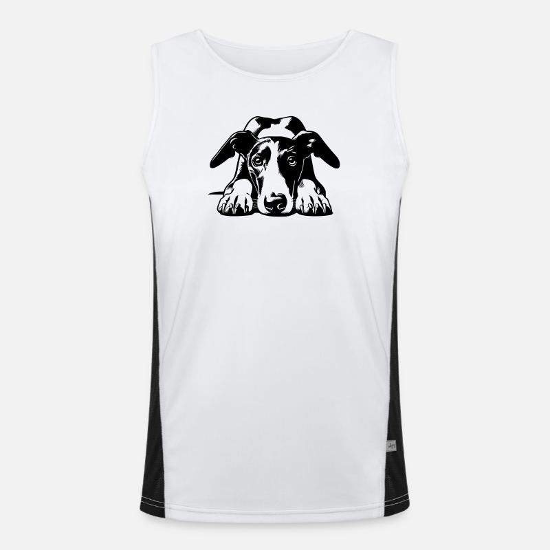 Galgo Head with Paws Men's Functional Contrast Tank Top 