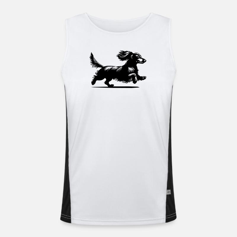 Dackel Funktionelles Kontrast-Tank Top für Männer 