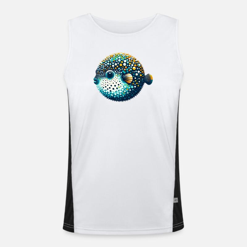 Kugelfisch Funktionelles Kontrast-Tank Top für Männer 