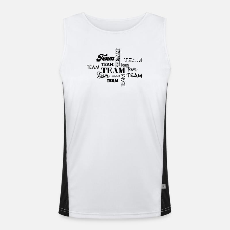 Team - Men's Functional Contrast Tank Top  - white/black