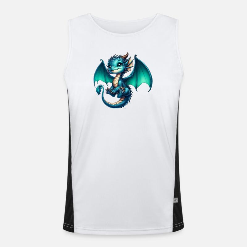 Dragon - Men's Functional Contrast Tank Top - white/black