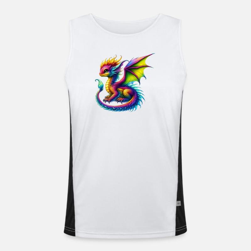 Dragon - Men's Functional Contrast Tank Top  - white/black