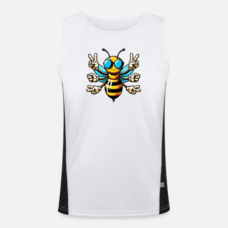 Abeille avec des lunettes de soleil Débardeur respirant contrasté Homme 