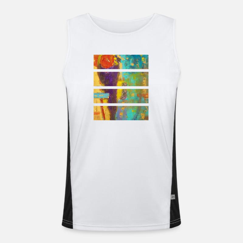 Composition florale abstraite vibrante Débardeur respirant contrasté Homme 