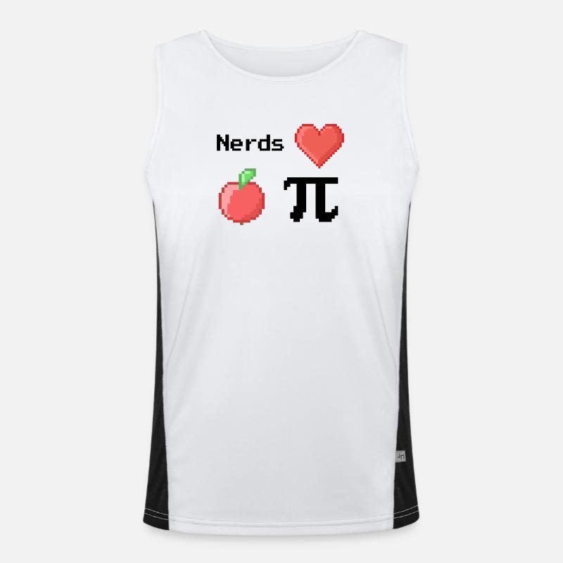 nerds love apple pi pie sprüche math s pixel Funktionelles Kontrast-Tank Top für Männer 