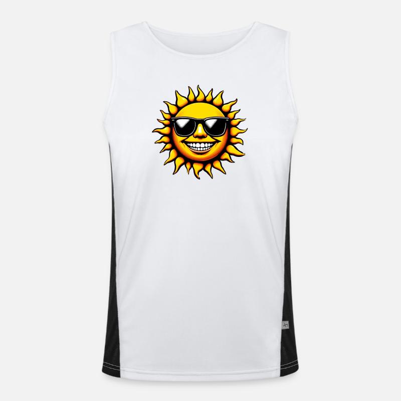 Sonne mit Sonnenbrille Funktionelles Kontrast-Tank Top für Männer 