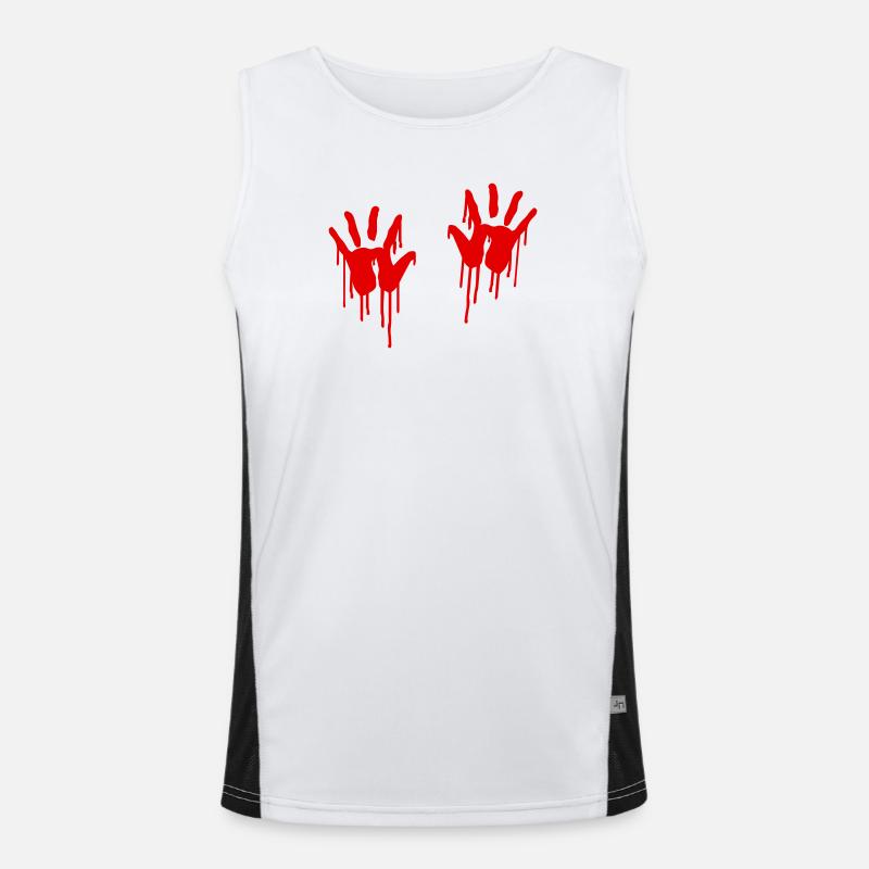 Blutige Hand Funktionelles Kontrast-Tank Top für Männer 