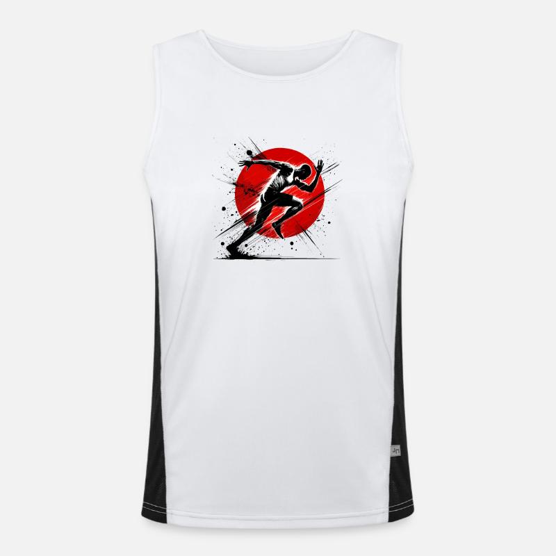 Dynamischer Läufer Athletischer Sportbegeisterter Design Funktionelles Kontrast-Tank Top für Männer 