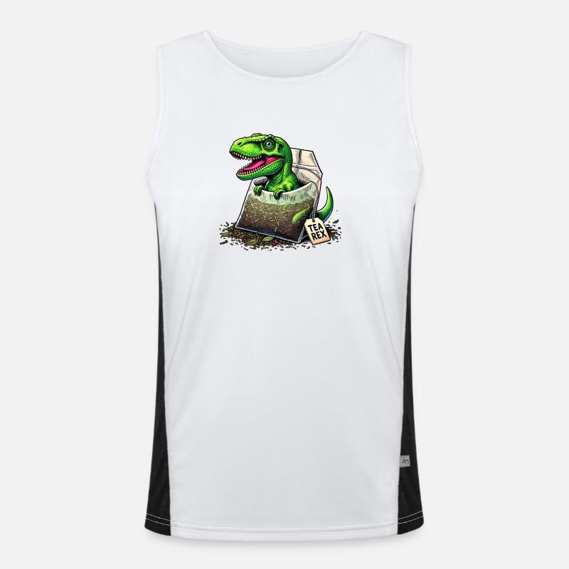 Tea Rex T-Rex Dinosaurier Funktionelles Kontrast-Tank Top für Männer 