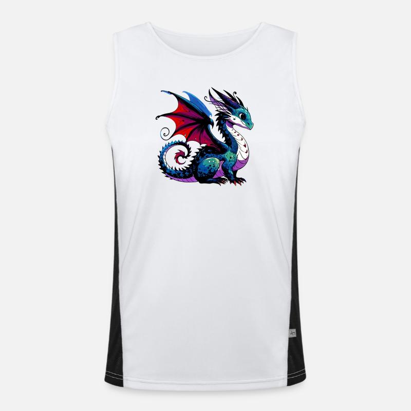 Dragon - Men's Functional Contrast Tank Top  - white/black