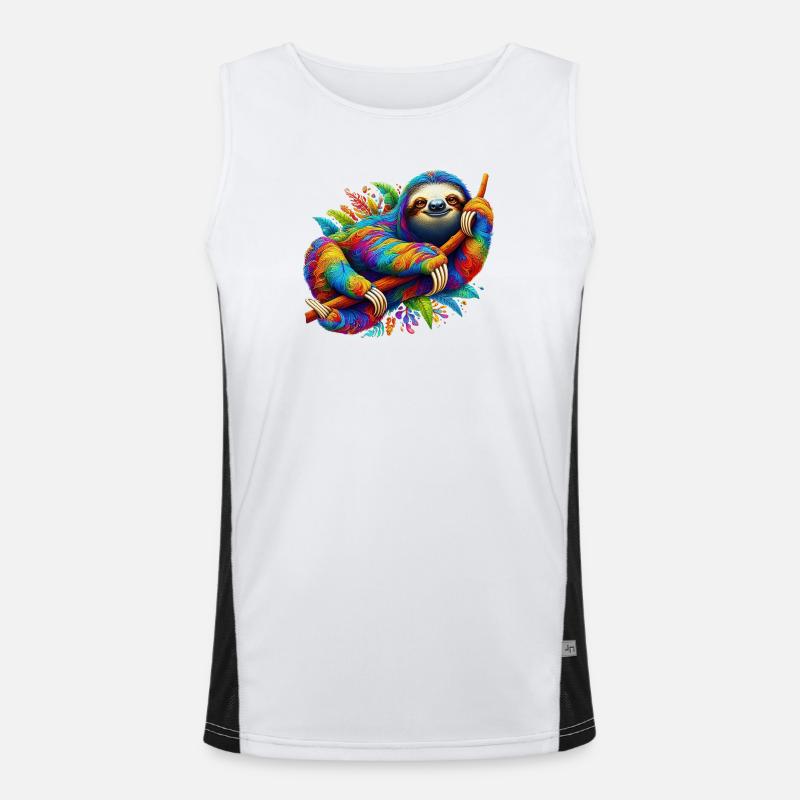 Faultier Funktionelles Kontrast-Tank Top für Männer 