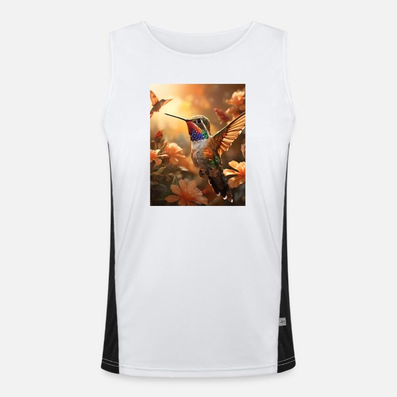 Kolibri im Flug Funktionelles Kontrast-Tank Top für Männer 