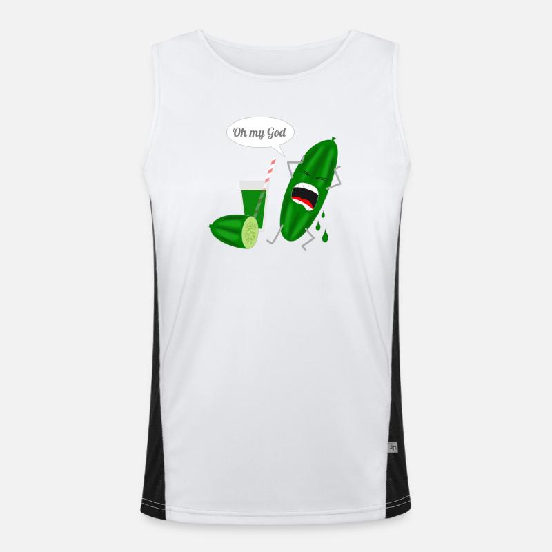 Humorvolles Gurkendesign mit Schrei Funktionelles Kontrast-Tank Top für Männer 