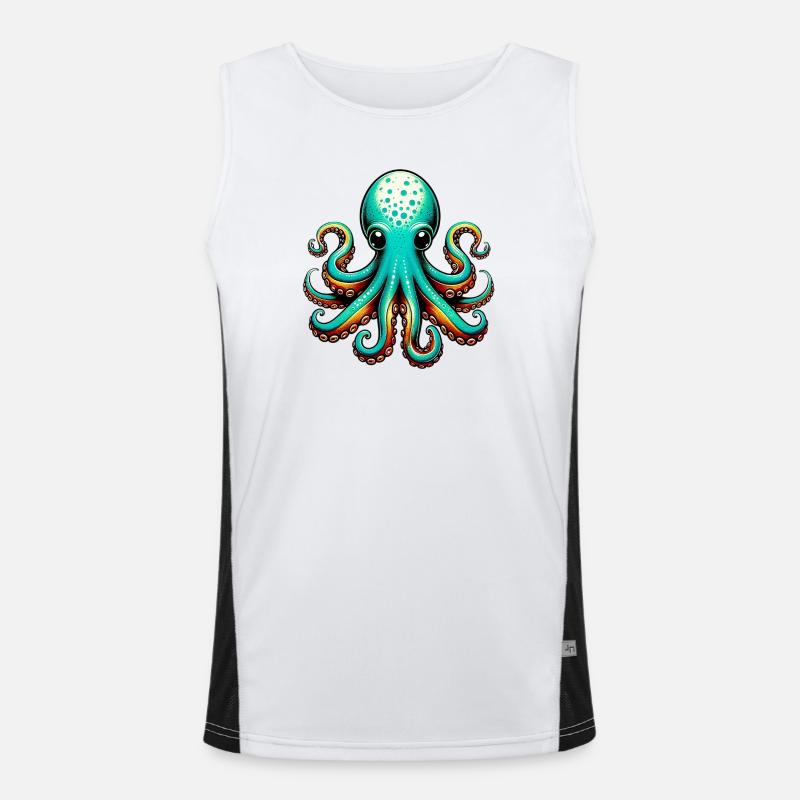 Krake Funktionelles Kontrast-Tank Top für Männer 