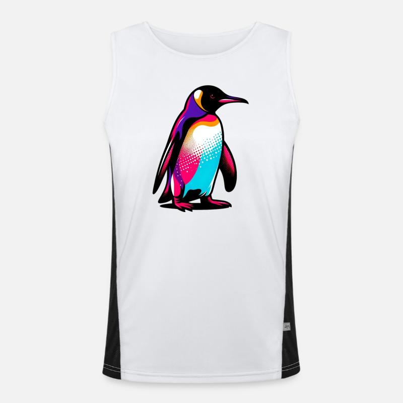 Penguin - Men's Functional Contrast Tank Top - white/black