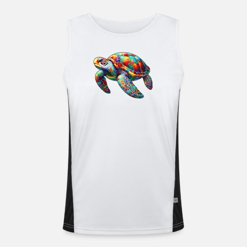 Turtle - Men's Functional Contrast Tank Top - white/black