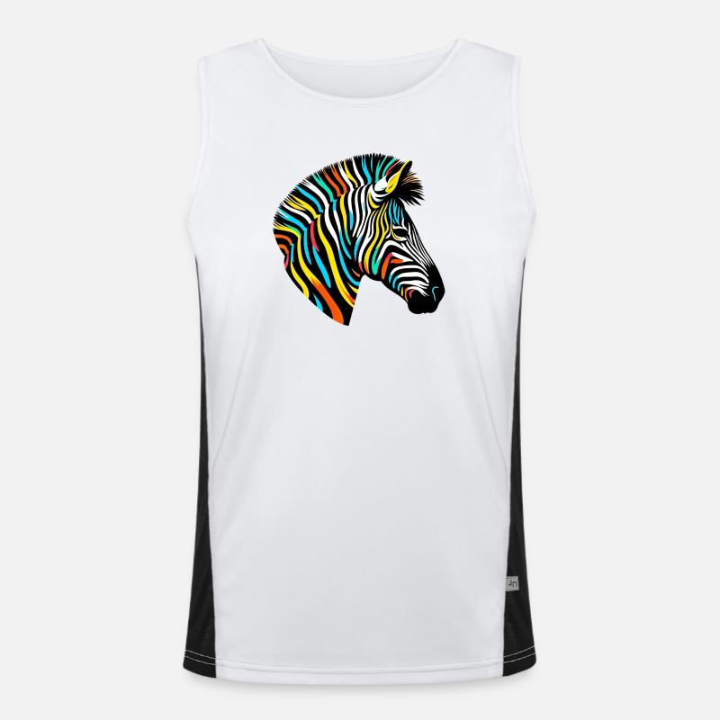 Zebra Funktionelles Kontrast-Tank Top für Männer 