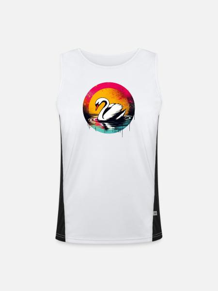 Swan - Men's Functional Contrast Tank Top  - white/black