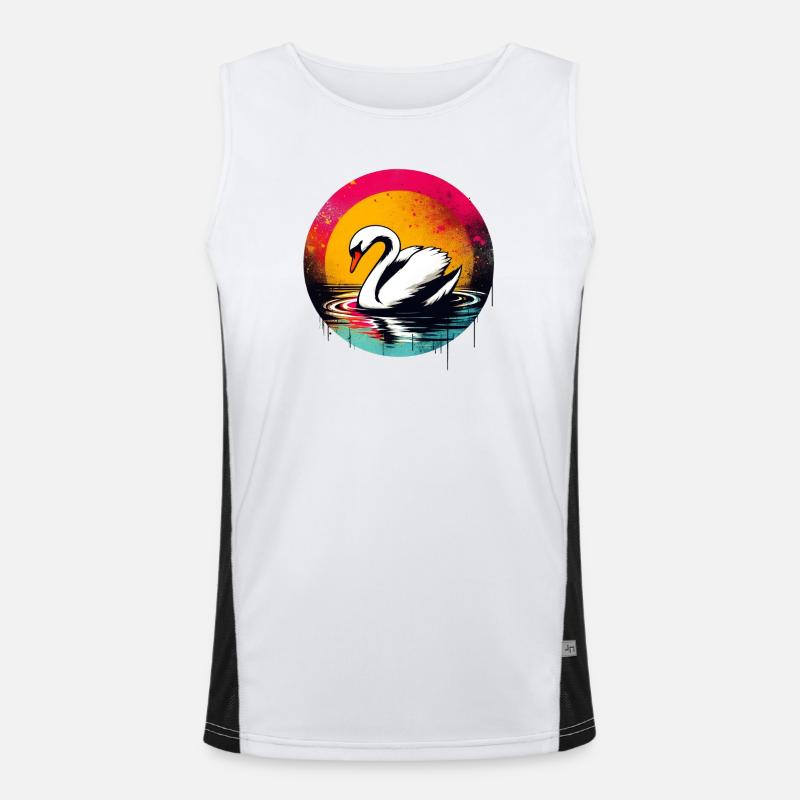 Schwan Funktionelles Kontrast-Tank Top für Männer 